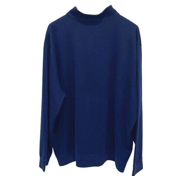 Lands End Mens 1/4 Zip Mock Neck Pullover Sweater Navy Blue Size 3XL Tall - Picture 3 of 8